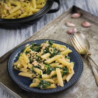 108: Penne salmone e spinaci