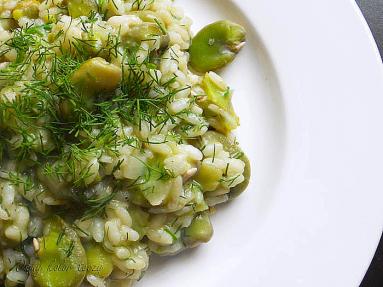 Aromatyczne risotto z bobem.