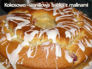 Babka kokosowo waniliowa z malinami