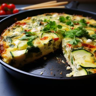 Frittata z warzywami  i mozzarellą