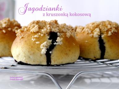 Jagodzianki FIT z kruszonką kokosową 