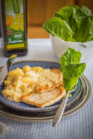 Kotlet wieprzowy w sosie musztardowym