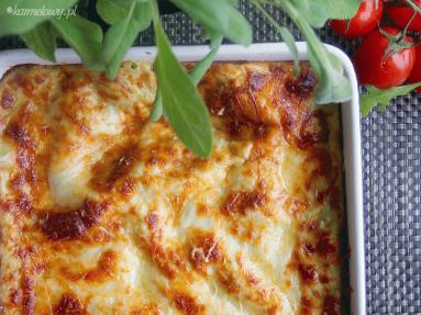 Lasagne z dorszem, szpinakiem i groszkiem 