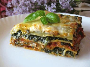 Lasagne z mielonym mięsem i  szpinakiem