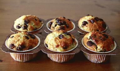 Muffiny bananowe z czekoladowymi  groszkami