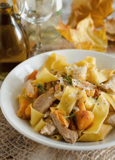 Pappardelle z cielęciną i dynią