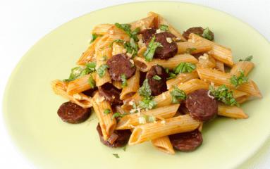 Penne z chorizo