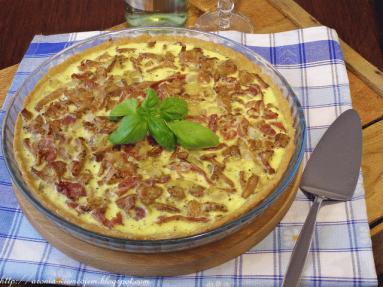 Quiche z kurkami i szynką parmeńską