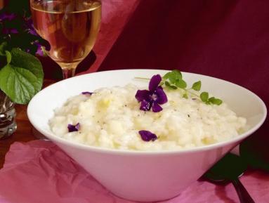 Risotto z fiołkami i "Prosecco"