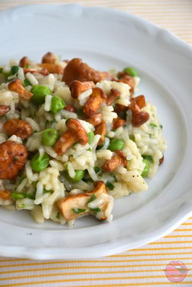 Risotto z kurkami i zielonym groszkiem