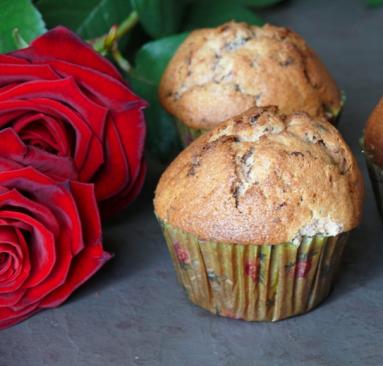 Różane muffinki z czekoladą