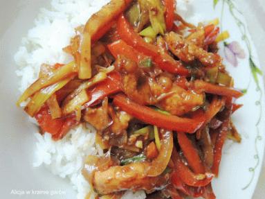 Schab z warzywami stir fry