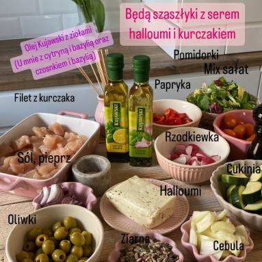 Szaszłyki z kurczakiem i serem halloumi